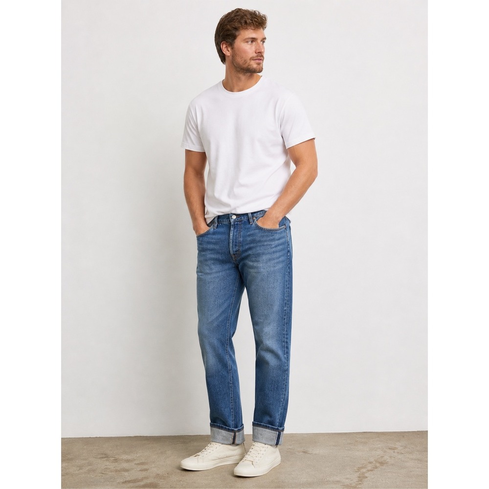 Mavi Marcus Slim Straight Selvedge Jeans 40x30 Medium Wash Premium Denim Mens